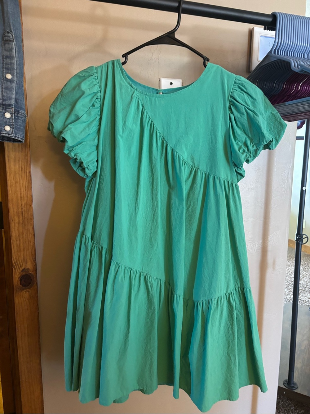 Green baby doll dress